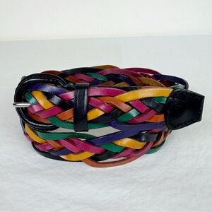 Vintage Multi-Color Woven Leather Belt